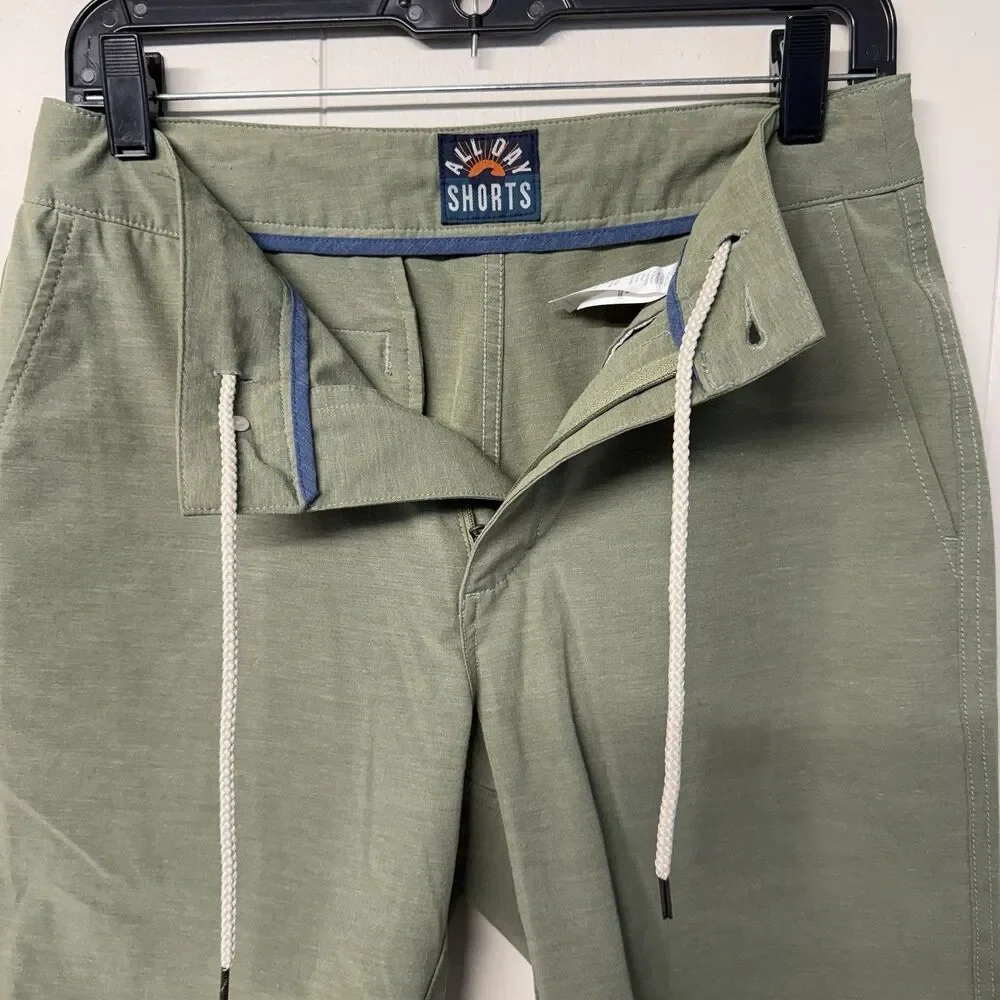 Faherty All Day Shorts Performance Drawstring Chino Olive Green Men Size 29 EUC